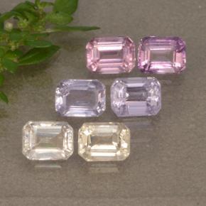 Mehrfarbig Saphir Edelstein - 0.3ct Octagon Stufenschliff (ID: 492663)
