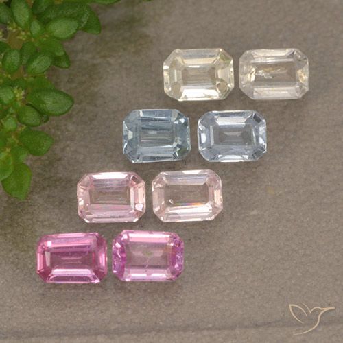 Mehrfarbig Saphir Edelstein - 0.2ct Octagon Stufenschliff (ID: 492889)