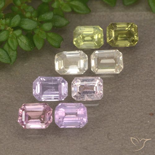Mehrfarbig Saphir Edelstein - 0.3ct Octagon Stufenschliff (ID: 492890)