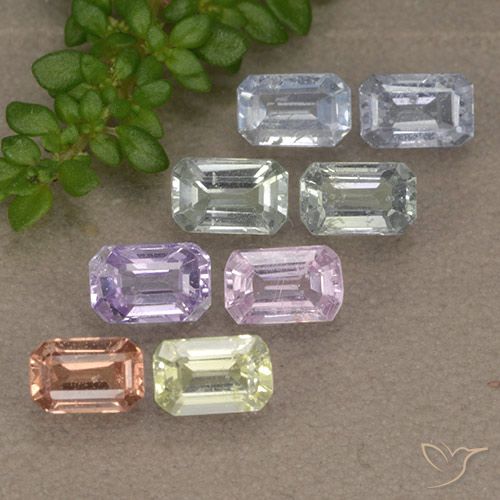 Mehrfarbig Saphir Edelstein - 0.3ct Octagon Stufenschliff (ID: 492897)