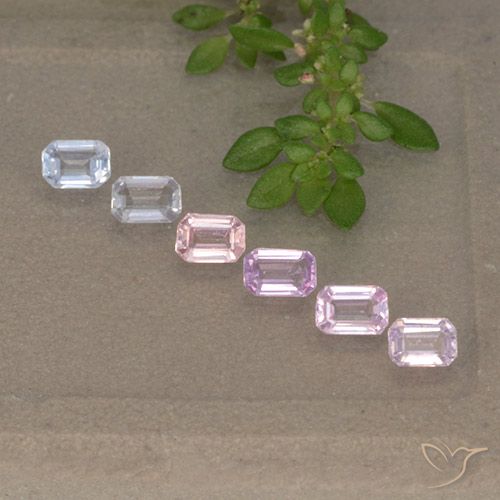 1.00 ctw Multicolor Sapphire Gemstones, Sapphire Gems in Octagon Step Cut Shape for Sale.