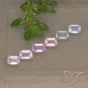 1.00 ctw Multicolor Sapphire Stones, Natural Sapphire in Octagon Step Cut Shape for Sale