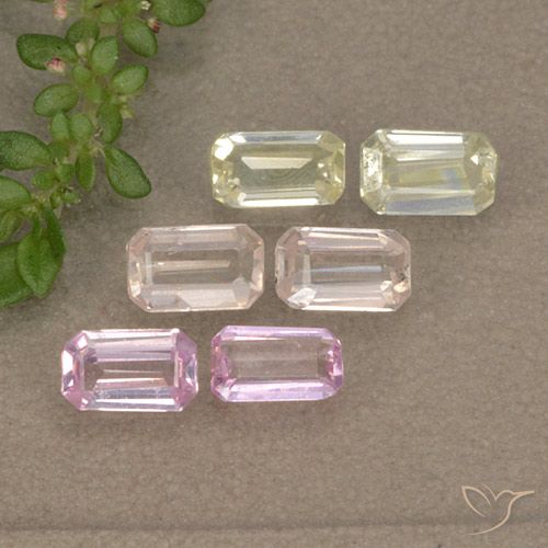 1.57 ctw Multicolor Sapphire Gemstones, Sapphire Gems in Octagon Step Cut Shape for Sale.