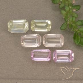 1.57 ctw Multicolor Sapphire Stones, Natural Sapphire in Octagon Step Cut Shape for Sale