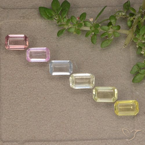 Multicolor Zafiro Gema - 0.2ct Corte octagonal (ID: 492997)