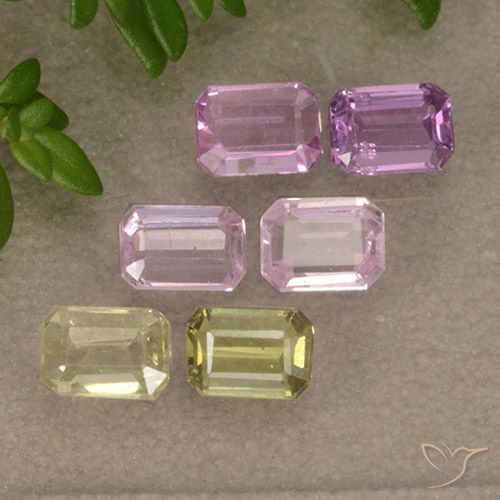 Mehrfarbig Saphir Edelstein - 0.3ct Octagon Stufenschliff (ID: 493064)