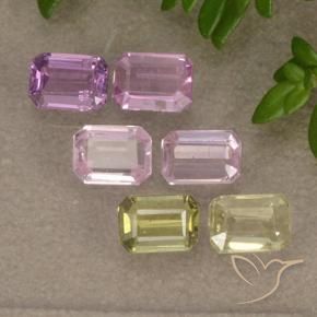 1.58 ctw Multicolor Sapphire Stones, Natural Sapphire in Octagon Step Cut Shape for Sale