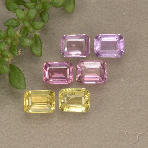 Mehrfarbig Saphir Edelstein - 0.3ct Octagon Stufenschliff (ID: 493078)