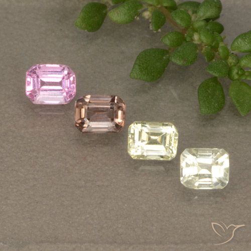 Mehrfarbig Saphir Edelstein - 0.2ct Octagon Stufenschliff (ID: 493085)