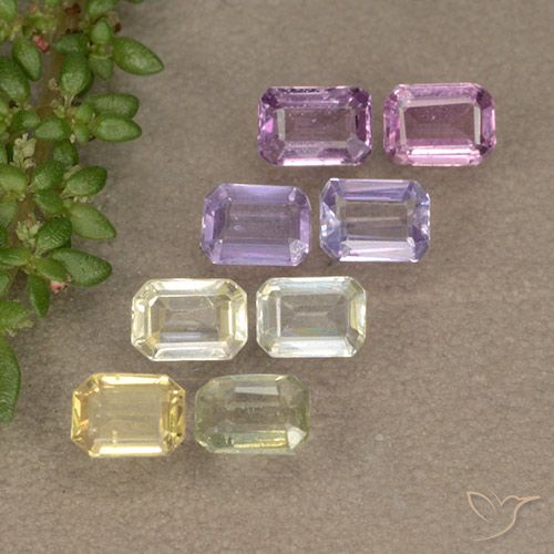 Multicolor Sapphire Gem - 0.2ct Octagon Step Cut (ID: 493143)
