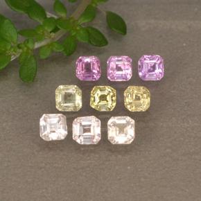 Multicolor Sapphire Gem - 0.1ct Octagon Step Cut (ID: 494799)