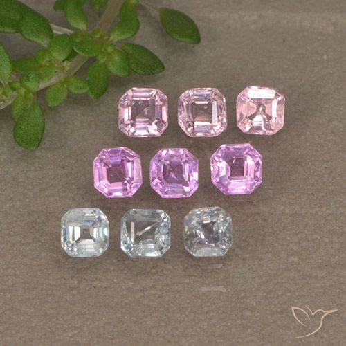1.24 ctw Multicolor Sapphire Gemstones, Sapphire Gems in Octagon Step Cut Shape for Sale.