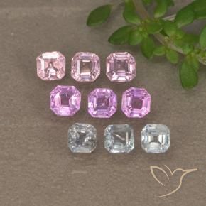 1.24 ctw Multicolor Sapphire Stones, Natural Sapphire in Octagon Step Cut Shape for Sale