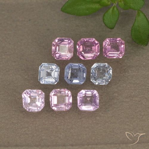 Multicolor Sapphire Gem - 0.1ct Octagon Step Cut (ID: 494806)