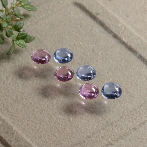 Multicolor Sapphire Gem - 0.2ct Round Cabochon (ID: 495674)