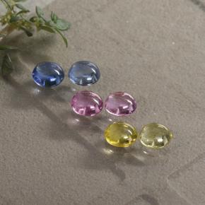 Multicolor Sapphire Gem - 0.4ct Round Cabochon (ID: 495678)