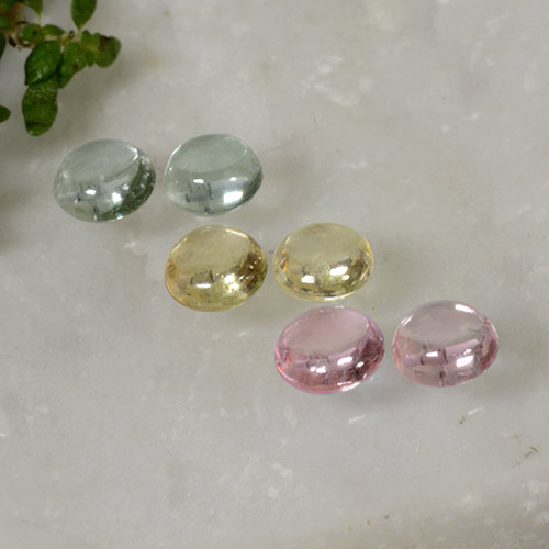 Multicolor Sapphire Gem - 0.3ct Round Cabochon (ID: 495679)