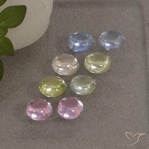 Multicolor Sapphire Gem - 0.3ct Round Cabochon (ID: 495722)
