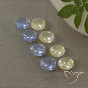 1.95 ctw Multicolor Sapphire Stones, Natural Sapphire in Round Cabochon Shape for Sale