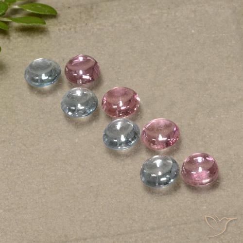 Multicolor Sapphire Gem - 0.2ct Round Cabochon (ID: 495726)