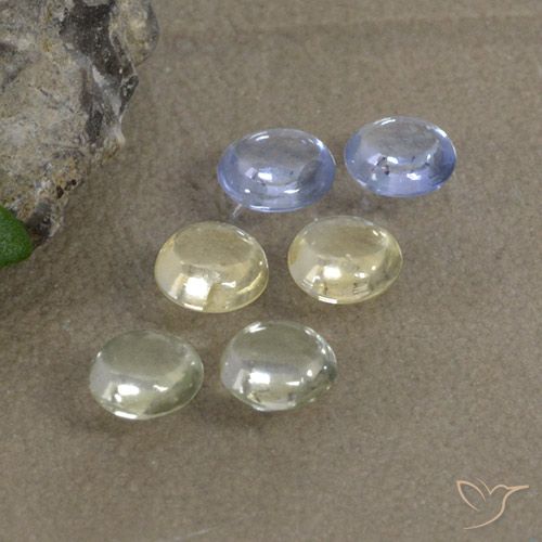 Lot de 6pcs Saphirs Tour de 4,1mm - Poids total de 1,76 ct / poids moyen de 0,29 ct chacune, couleur : Multicolore, dureté de Mohs 9 convient aux bijoux de tous les jours, pierre de sagesse, Symbolise l'abondance et la prospérité, Photo A
