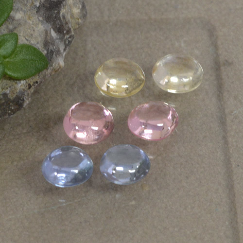 Multicolor Sapphire Gem - 0.3ct Round Cabochon (ID: 495737)