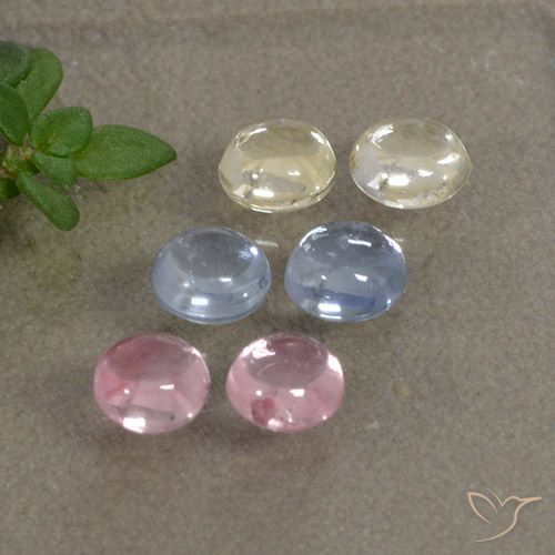 Multicolor Sapphire Gem - 0.3ct Round Cabochon (ID: 495738)