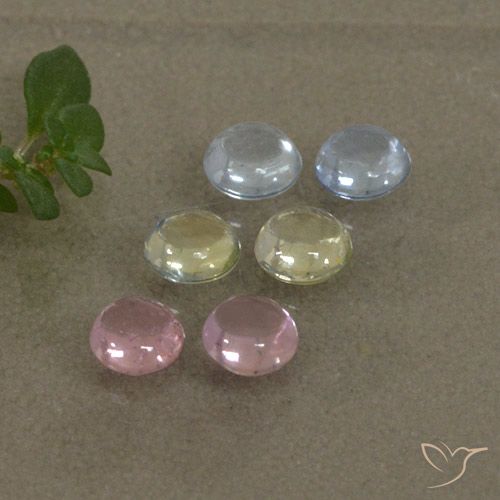 Multicolor Sapphire Gem - 0.3ct Round Cabochon (ID: 495750)