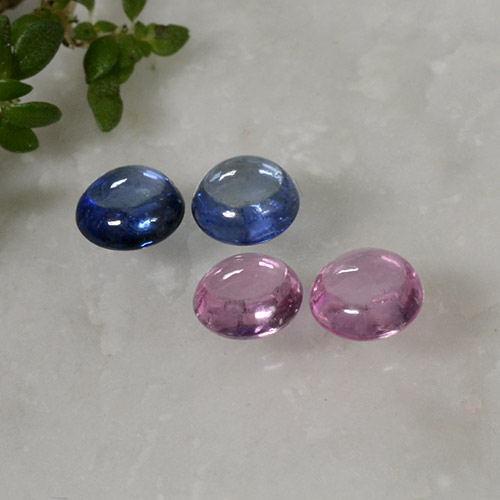 Multicolor Sapphire Gem - 0.4ct Round Cabochon (ID: 496339)