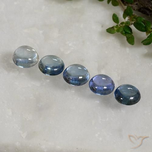 2.69 ctw Blue Sapphire Stones, Natural Sapphire in Round Cabochon Shape for Sale