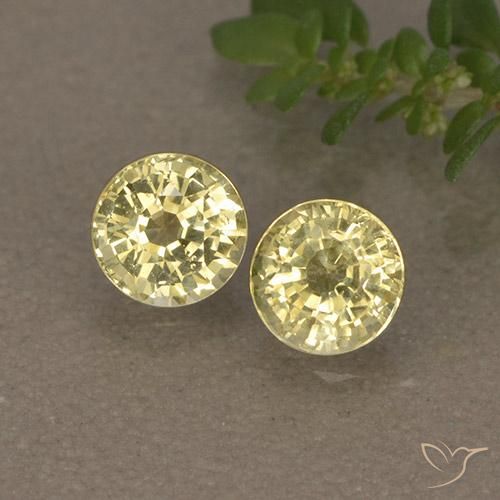 0.97 ctw Yellow Sapphire Gemstones, Sapphire Gems in Round Facet Shape for Sale.
