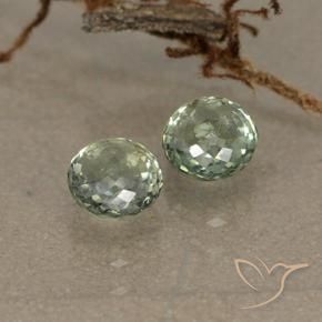1.21 ctw Green Sapphire Stones, Natural Sapphire in Round Mixed-Cut Shape for Sale