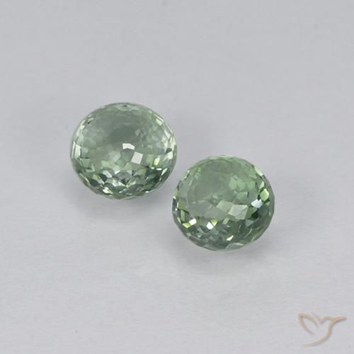 1.22 ctw Green Sapphire Stones, Natural Sapphire in Round Mixed-Cut Shape for Sale