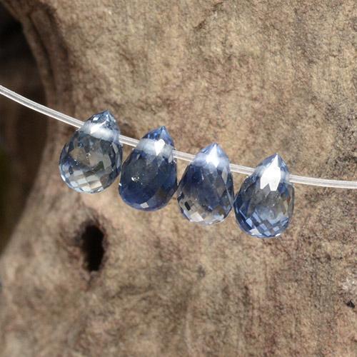 Medium Dark Blue Sapphire Gem - 0.3ct Briolette with Hole (ID: 497708)