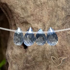 1.31 ctw Blue Sapphire Stones, Natural Sapphire in Briolette with Hole Shape for Sale