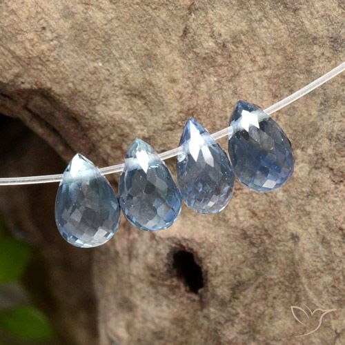 1.59ctw Natural Pastel Blue Sapphire, Briolette, VS
