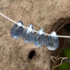 Sapphire Gemstones in 4.6 x 3.1 mm Size for Sale, Sapphire Stones in Pastel Blue Color