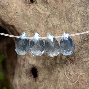 2.12 ctw Blue Sapphire Stones, Natural Sapphire in Briolette with Hole Shape for Sale