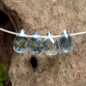 1.98 ctw Blue Sapphire Stones, Natural Sapphire in Briolette with Hole Shape for Sale