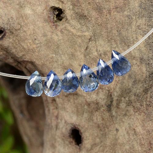 Bleu foncé moyen Saphir gemme - 0.2ct Briolette avec un trou (ID: 497723)