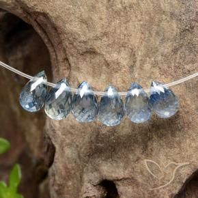 2.68 ctw Blue Sapphire Stones, Natural Sapphire in Briolette with Hole Shape for Sale