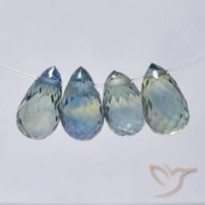 3.33 ctw Blue Sapphire Stones, Natural Sapphire in Briolette with Hole Shape for Sale