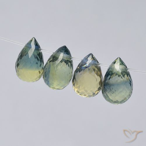 2.54 ctw Multicolor Sapphire Gemstones, Sapphire Gems in Briolette with Hole Shape for Sale.