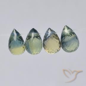 2.54 ctw Multicolor Sapphire Stones, Natural Sapphire in Briolette with Hole Shape for Sale