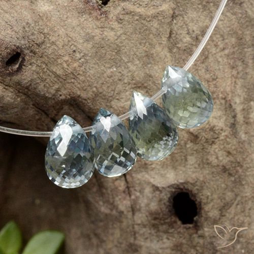 2.23ctw Natural Medium Blue Green Sapphire, Briolette, VS
