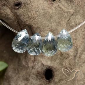 2.23 ctw Blue Sapphire Stones, Natural Sapphire in Briolette with Hole Shape for Sale