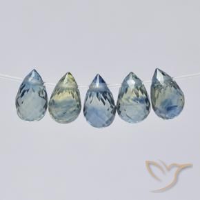 1.88 ctw Blue Sapphire Stones, Natural Sapphire in Briolette with Hole Shape for Sale