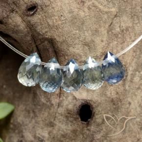 2.21 ctw Multicolor Sapphire Stones, Natural Sapphire in Briolette with Hole Shape for Sale