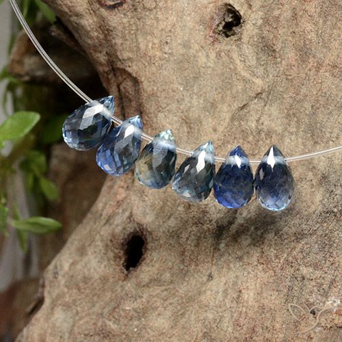 1.93ctw Natural Medium Dark Blue Sapphire, Briolette, VS
