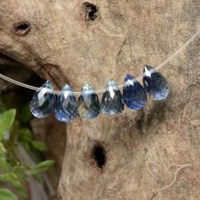 1.93 ctw Blue Sapphire Stones, Natural Sapphire in Briolette with Hole Shape for Sale